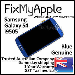 Samsung Galaxy S4 i9505 / i9507 LCD Touch Screen Digitizer Assembly with Frame - Blue [Full OEM]